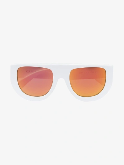 Shop Ganni 'ines' Sonnenbrille In White