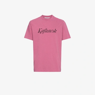 Shop Johnlawrencesullivan John Lawrence Sullivan Kafkaesk Print Short Sleeve T Shirt In Pink&purple