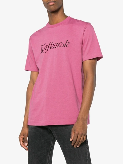 Shop Johnlawrencesullivan John Lawrence Sullivan Kafkaesk Print Short Sleeve T Shirt In Pink&purple