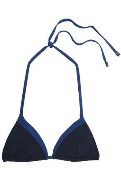 Shop Heidi Klum Swim Woman Two-tone Triangle Bikini Top Blue
