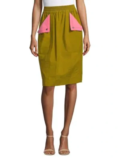 Shop Marc Jacobs Contrast Pocket Skirt In Olive