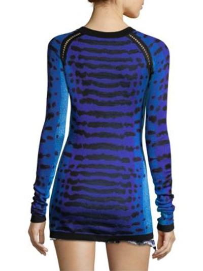 Shop Proenza Schouler Silk Jacquard Sweater In Electric Blue