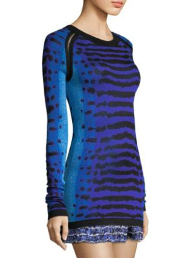 Shop Proenza Schouler Silk Jacquard Sweater In Electric Blue