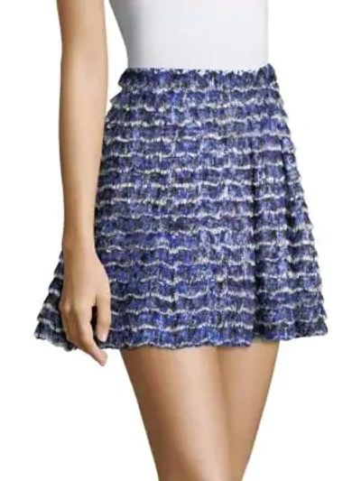 Shop Proenza Schouler Printed Fil Coupe Mini Skirt In Cobalt Bright Blue Eyelash