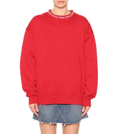 Shop Acne Studios Yana Cotton Sweatshirt In Red