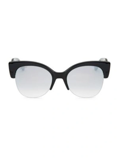 Shop Jimmy Choo Women's Priya 56mm Clubmaster Sunglasses In Black