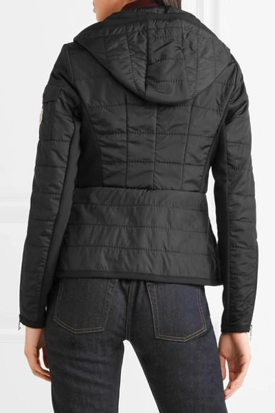 Shop Moncler Belted Quilted Shell Jacket In Black