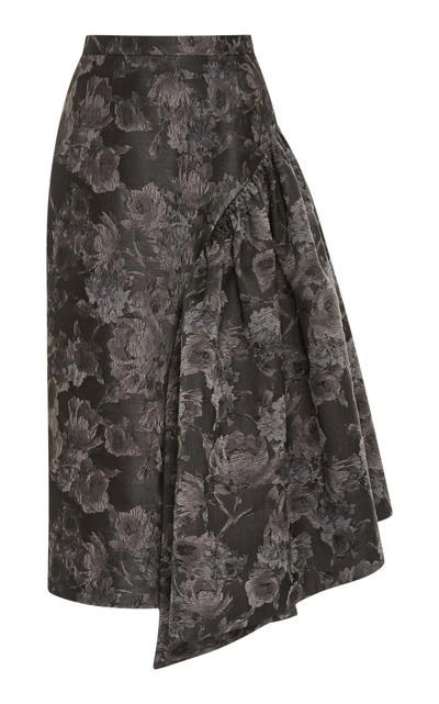 Shop Michael Kors Asymmetric Ruffle Skirt In Grey