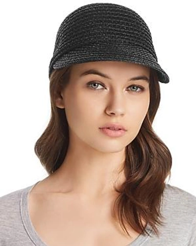 Shop Eric Javits Mondo Woven Cap In Black