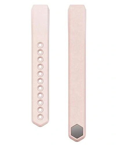 Shop Fitbit Alta Leather Accessory Band In Blush Pink