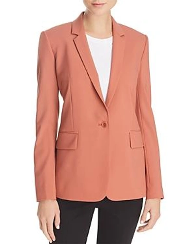 Shop Theory Essential Stretch-wool Blazer In Pink Russet