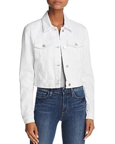 Shop J Brand Faye Cropped Denim Jacket In White