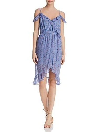 Shop Joie Dinesha Cold-shoulder Silk Dress - 100% Exclusive In Blueberry