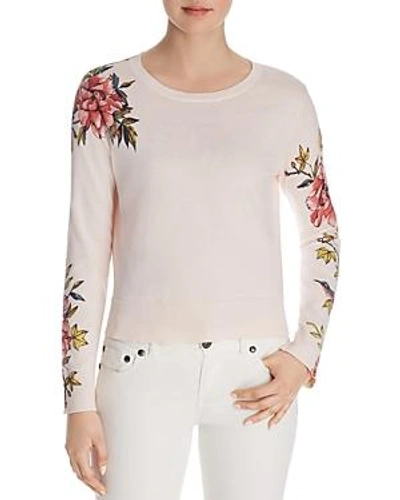 Shop Joie Paari Floral-sleeve Sweater In Rosewater