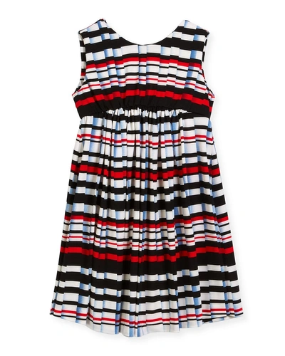 Shop Helena Stripe Pleat-print Knit Dress In Blue Pattern