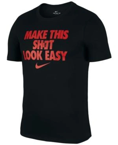 Shop Nike Men's Dry Basketball T-shirt In Black/black