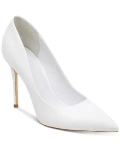 Shop Guess Women's Braylea Pointy Toe Pumps Women's Shoes In White Leather