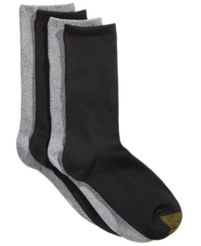 Shop Gold Toe Women's 4-pack Casual Ultra-soft Socks, Created For Macys In Black/grey Assorted
