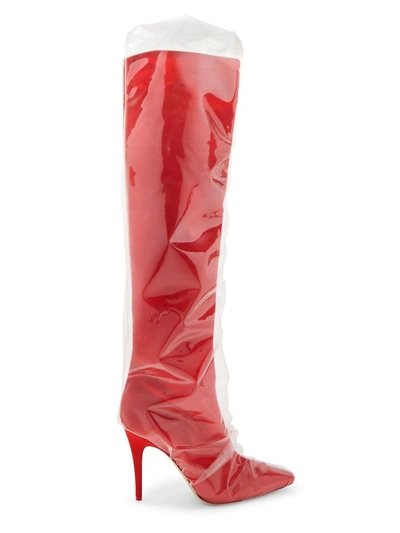 Shop Off-white X Jimmy Choo Elisabeth Red High Boots