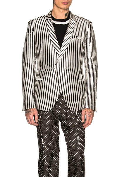 Shop Haider Ackermann Classic Blazer In Black,white,stripes