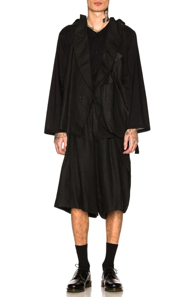 Shop Yohji Yamamoto Side Wrap Short In Black