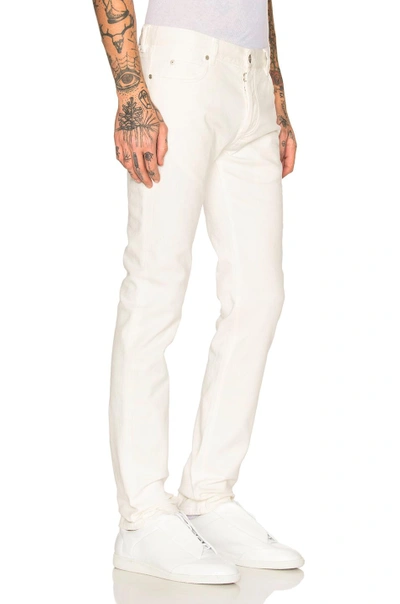 Shop Maison Margiela Garment Dyed Slim Stretch Jeans In White