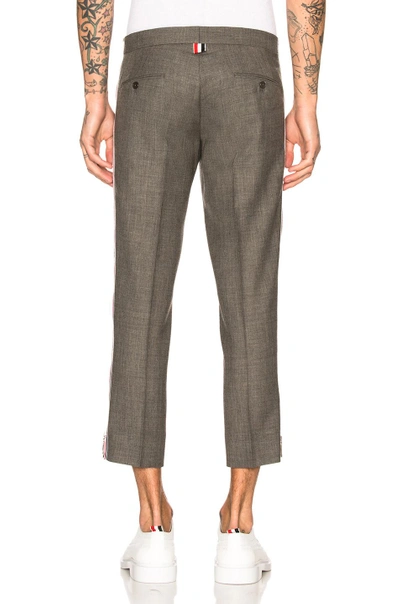 Shop Thom Browne Side Zip Low Rise Skinny Trousers In Gray