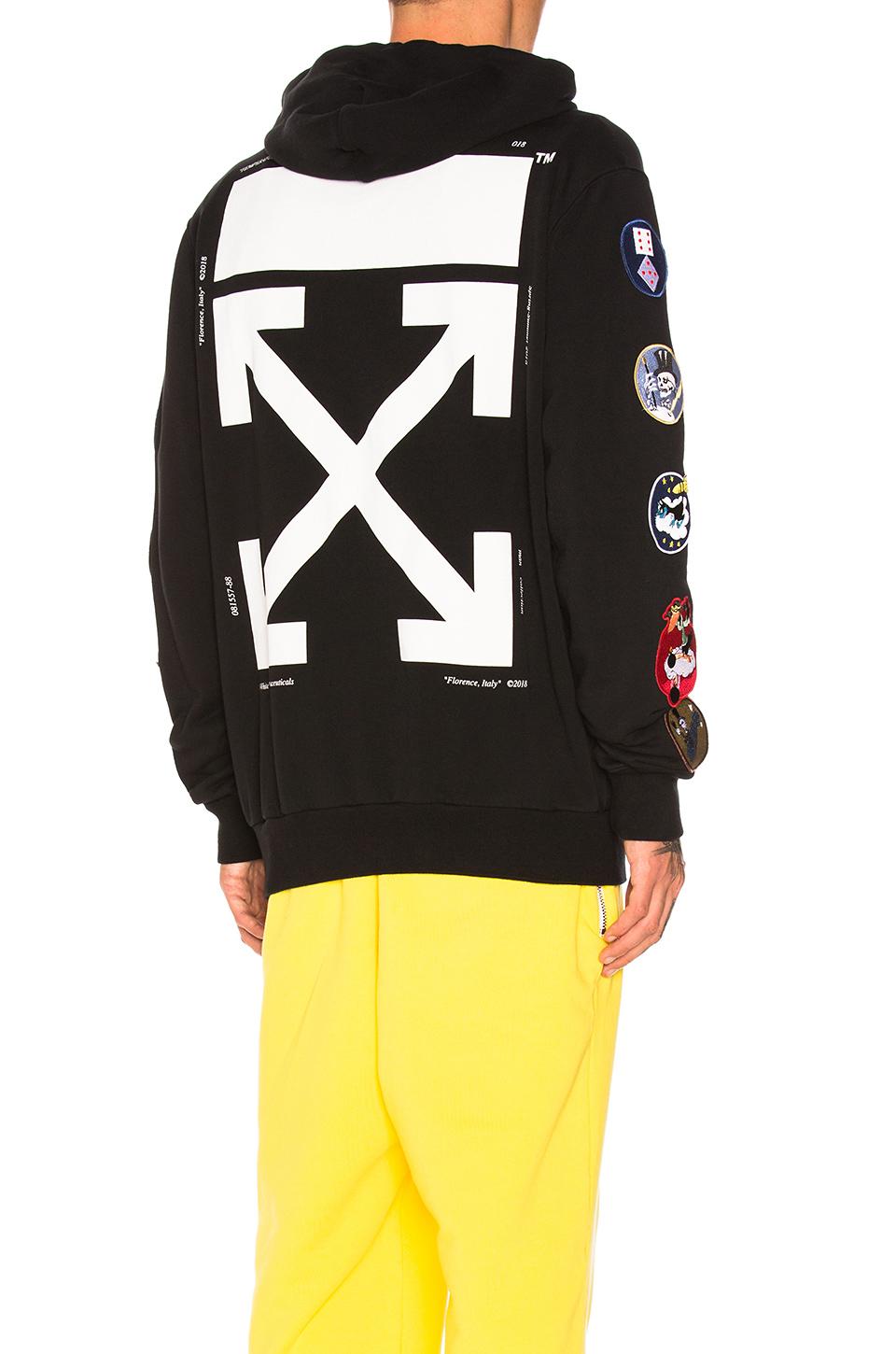 Off-white Patch Full Zip Hoodie In Black | ModeSens