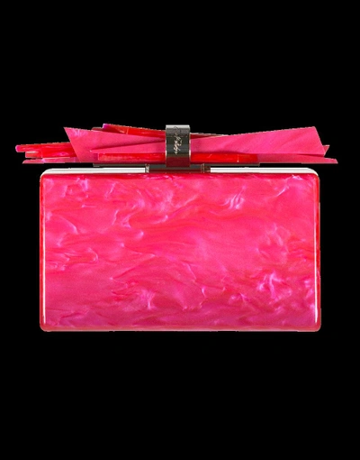Shop Edie Parker Wolf Acrylic Clutch In Hot-pink