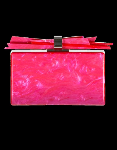 Shop Edie Parker Wolf Acrylic Clutch In Hot-pink