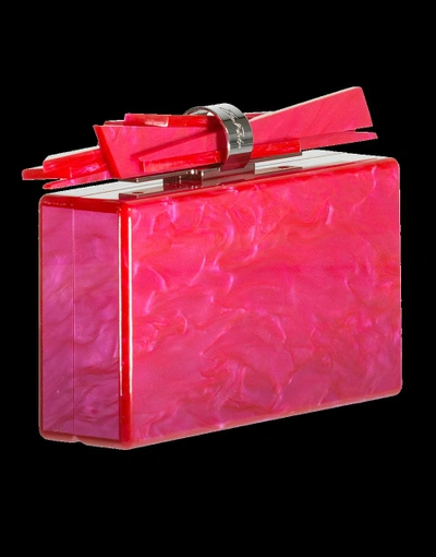 Shop Edie Parker Wolf Acrylic Clutch In Hot-pink