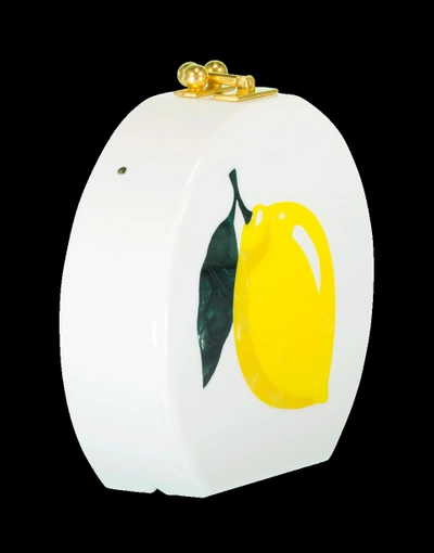 Shop Edie Parker Oscar Lemon Clutch In White