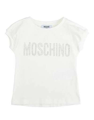Shop Moschino Short Sleeve T-shirts In Beige