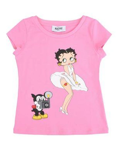 Shop Moschino Short Sleeve T-shirts In Pink