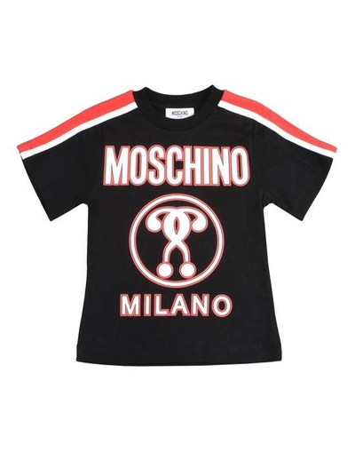 Shop Moschino Short Sleeve T-shirts In Black