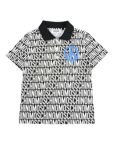 Shop Moschino Polo Shirts In Black