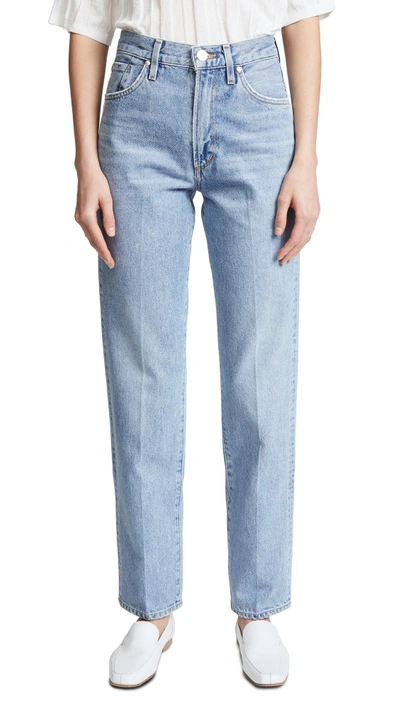 Shop Goldsign The Classic Fit Jeans In Pressed Marled Blue