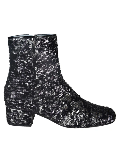 Shop Chiara Ferragni Sequins Ankle Boots In Nero