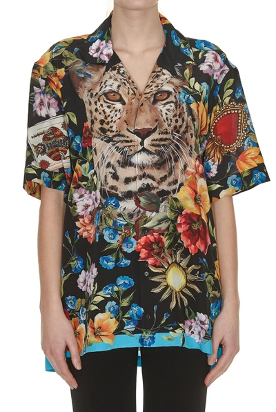 Shop Dolce & Gabbana Silk Shirt In Multicolor