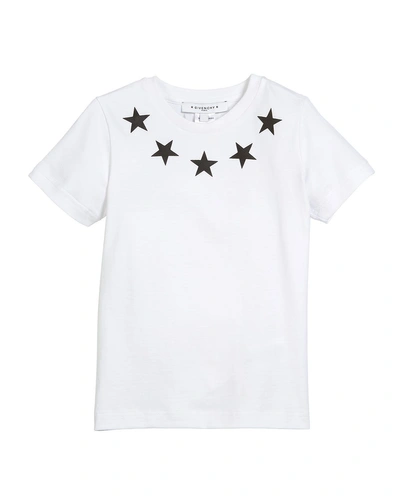 Shop Givenchy Short-sleeve Stars-collar Cotton T-shirt In White