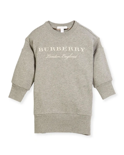 Shop Burberry Soure Logo Sweatshirt Dress In Gray