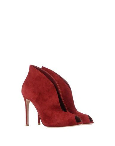 Shop Gianvito Rossi Woman Ankle Boots Red Size 11 Leather