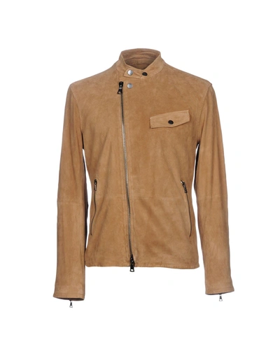 Shop John Varvatos Leather Jacket In Camel