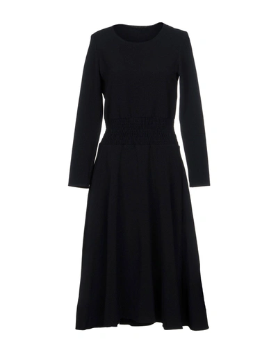 Shop Maje 3/4 Length Dress In Dark Blue