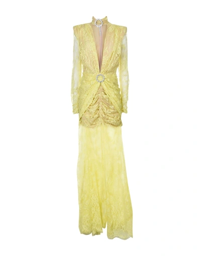 Shop Alessandra Rich Long Dress In Yellow