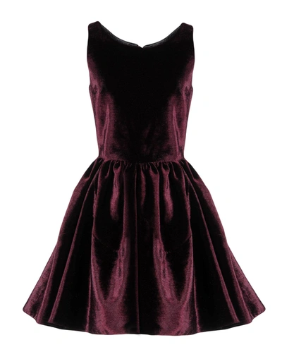 Shop Alaïa Short Dresses In Maroon