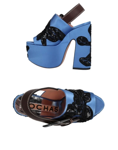 Shop Rochas Sandals In Azure
