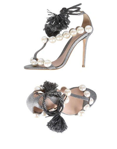 Shop Paula Cademartori Sandals In Silver