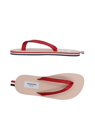 Shop Thom Browne Flip Flops In Red