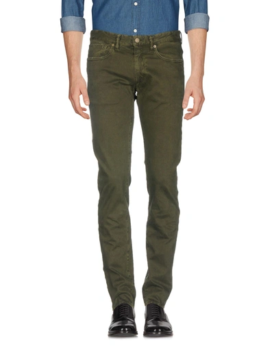 Shop Incotex Man Pants Military Green Size 30 Cotton, Elastane